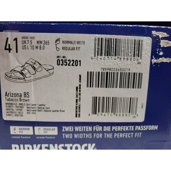 BIRKENSTOCK Arizona 41 Oiled Leather Unisex Size M8/W10 Tobacco Brown With Tags - Picture 2 of 14